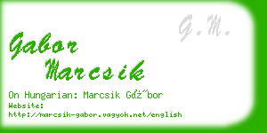 gabor marcsik business card